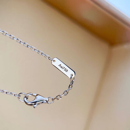 [moco jewelrys]KLEEBELATT-DIAMANTENHALSKETTE SILBER