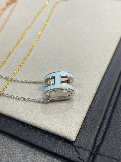 [moco jewelrys]POP H HELLBLAUE HALSKETTE