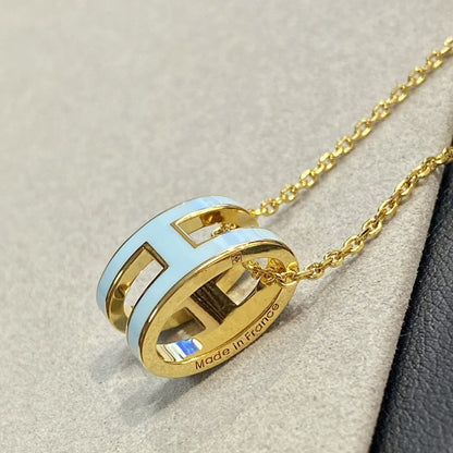 [moco jewelrys]POP H HELLBLAUE HALSKETTE
