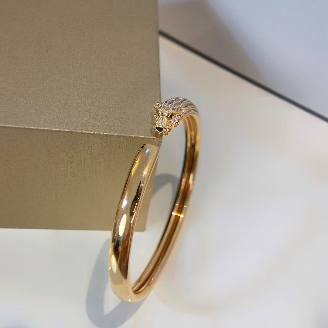 [moco jewelrys]PANTHERE GOLD DIAMOND OPEN BRACELET