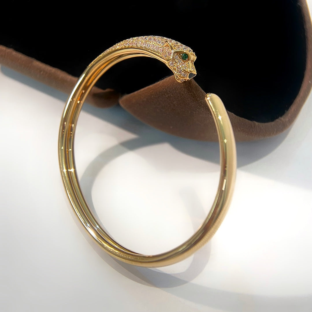 [moco jewelrys]PANTHERE GOLD DIAMOND OPEN BRACELET
