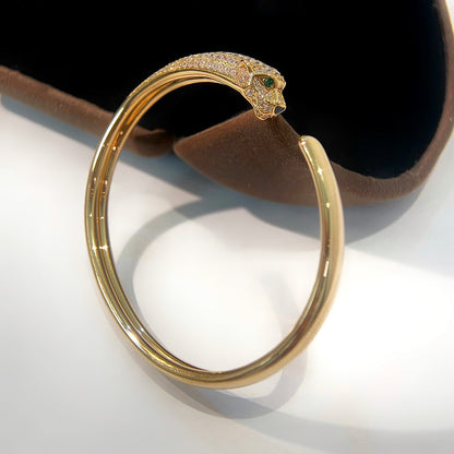 [moco jewelrys]PANTHERE GOLD DIAMOND OPEN BRACELET