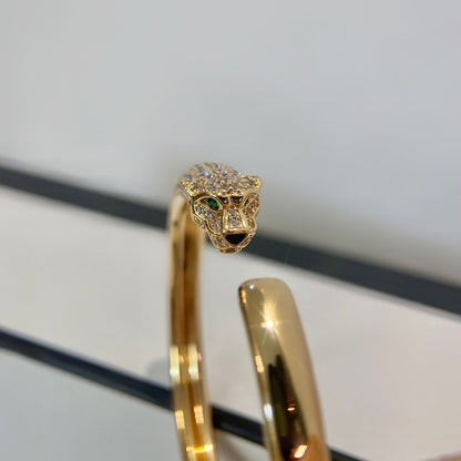 [moco jewelrys]PANTHERE GOLD DIAMOND OPEN BRACELET