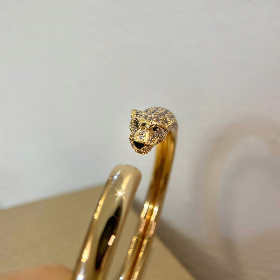 [moco jewelrys]PANTHERE GOLD DIAMOND OPEN BRACELET