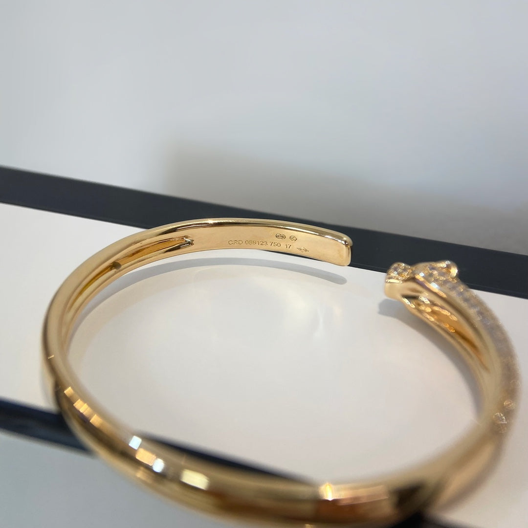 [moco jewelrys]PANTHERE GOLD DIAMOND OPEN BRACELET
