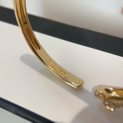 [moco jewelrys]PANTHERE GOLD DIAMOND OPEN BRACELET