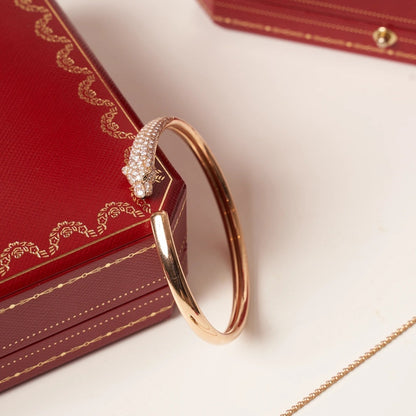 ¡®Moco¡¯PANTHERE ROSE GOLD DIAMOND OPEN BRACELET