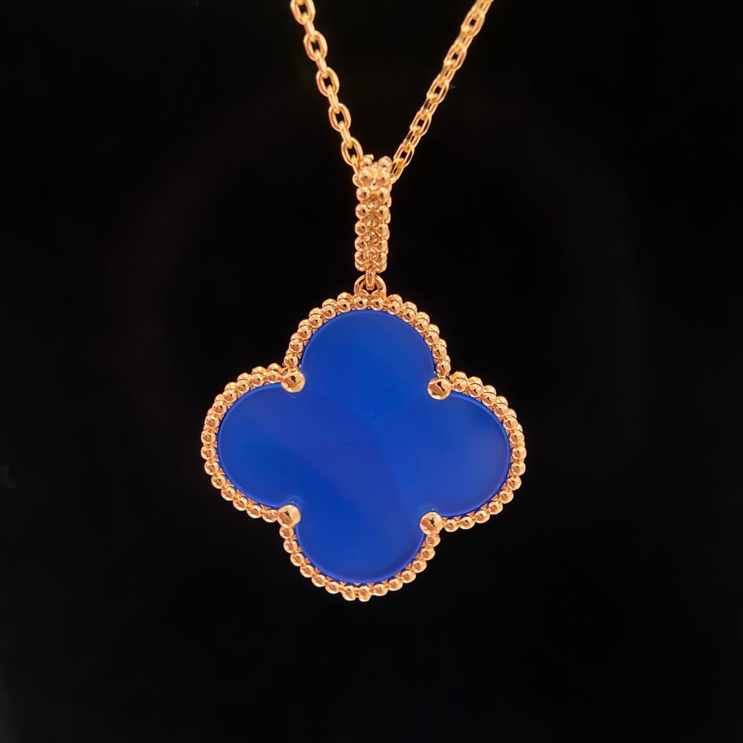 [moco jewelrys]CLOVER 25MM NECKLACE TURQUOISE ROSE GOLD