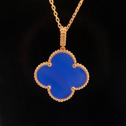 [moco jewelrys]CLOVER 25MM NECKLACE TURQUOISE ROSE GOLD