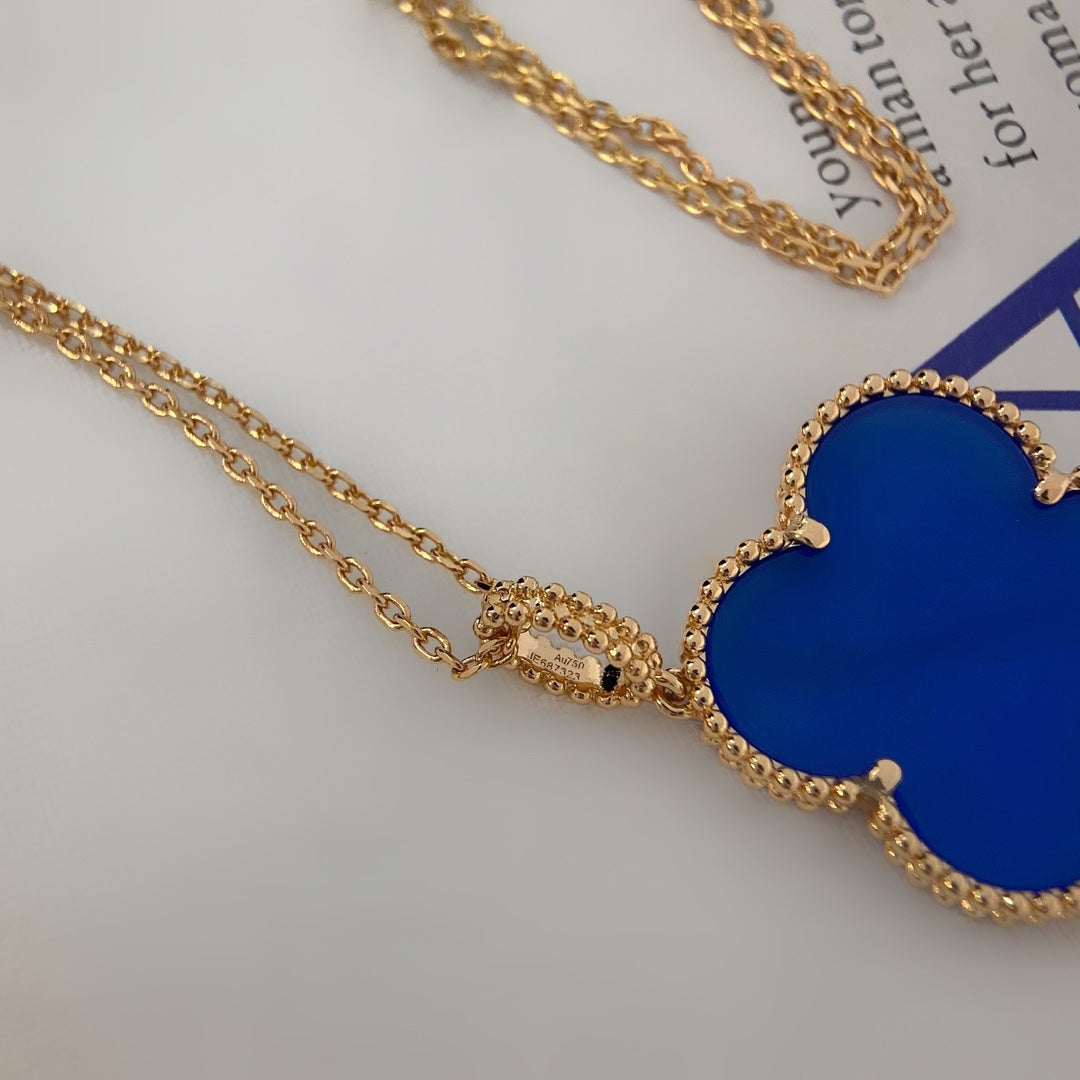 [moco jewelrys]CLOVER 25MM NECKLACE TURQUOISE ROSE GOLD
