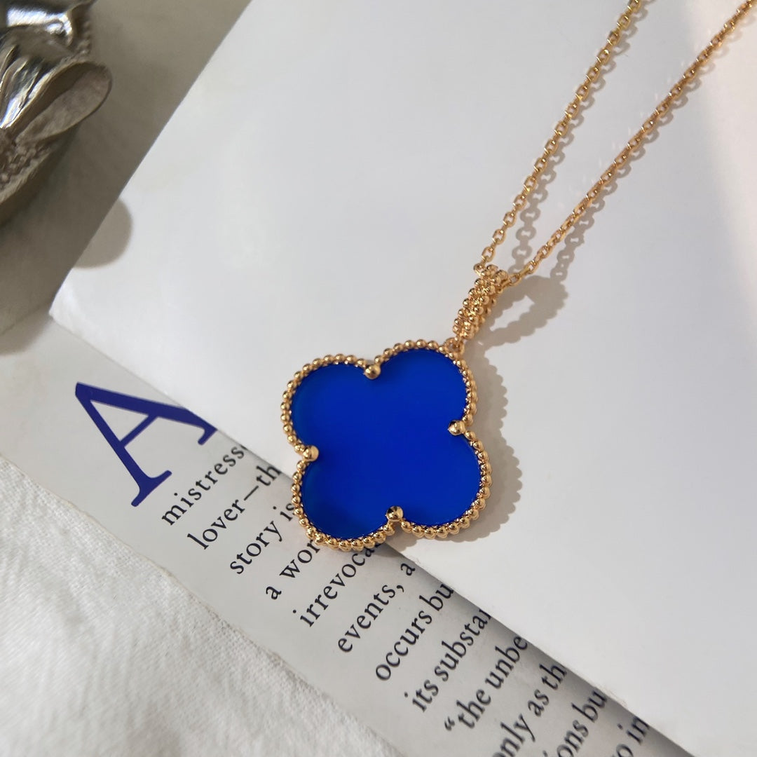 [moco jewelrys]CLOVER 25MM NECKLACE TURQUOISE ROSE GOLD