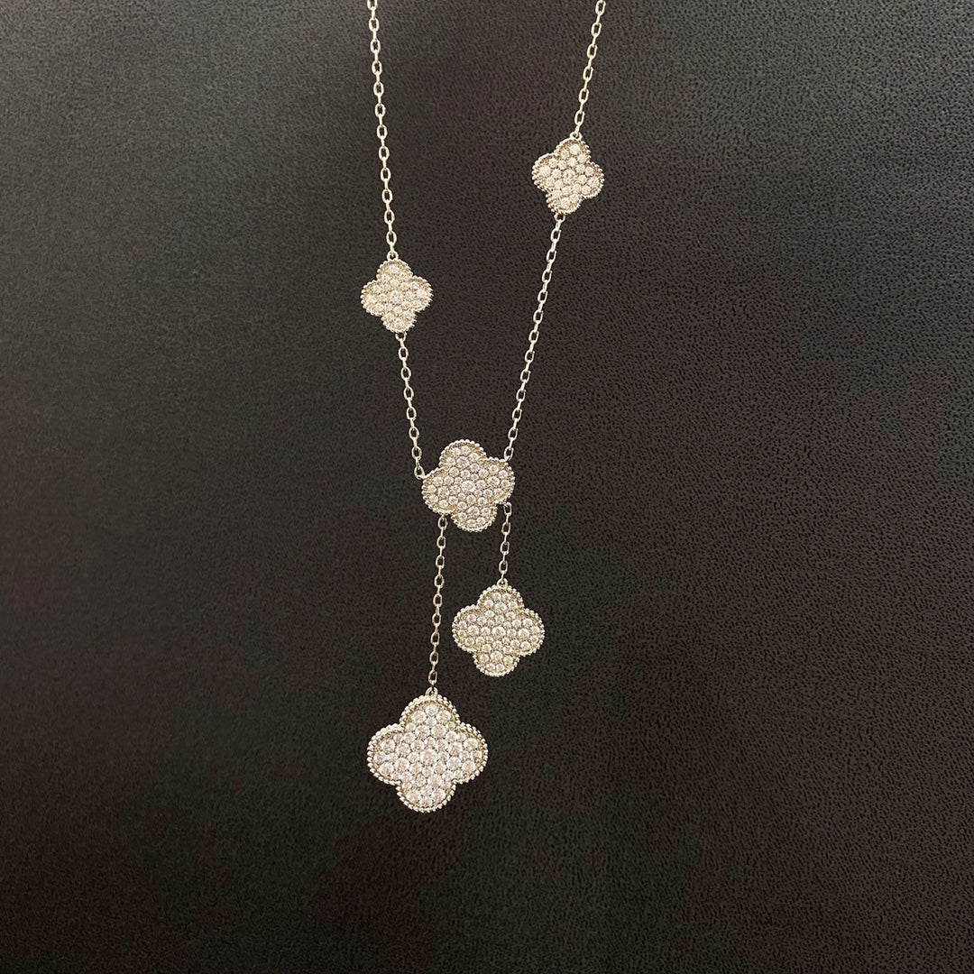 [moco jewelrys]KLEE 5 MOTIVE SILBER DIAMANTEN HALSKETTE