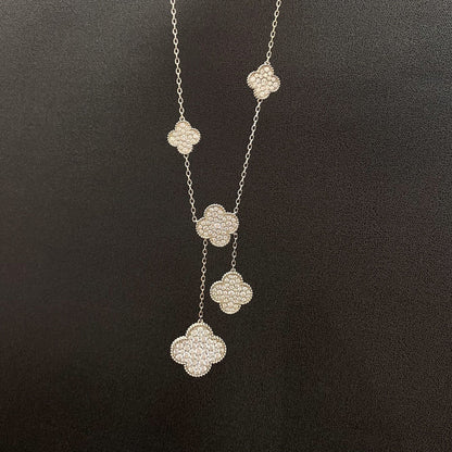 [moco jewelrys]KLEE 5 MOTIVE SILBER DIAMANTEN HALSKETTE