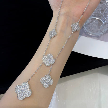 [moco jewelrys]KLEE 5 MOTIVE SILBER DIAMANTEN HALSKETTE