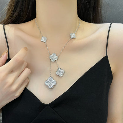 [moco jewelrys]KLEE 5 MOTIVE SILBER DIAMANTEN HALSKETTE