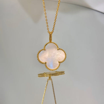 [moco jewelrys]CLOVER 25MM MOP LARGE PENDANT NECKLACE