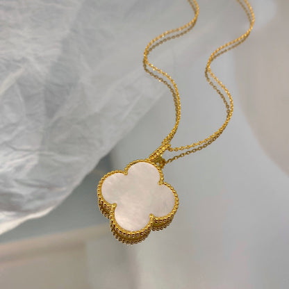 [moco jewelrys]CLOVER 25MM MOP LARGE PENDANT NECKLACE