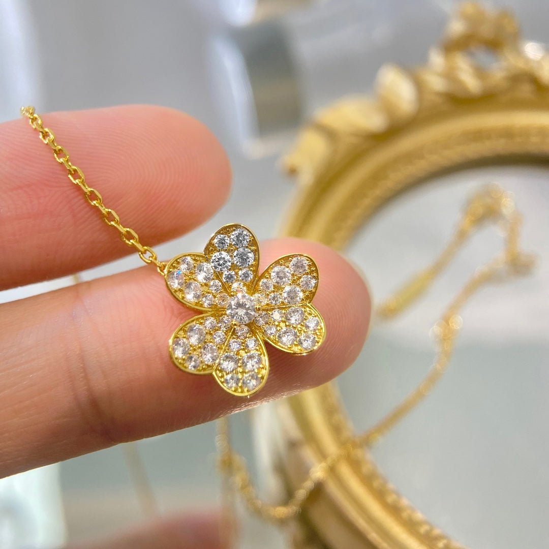 [moco jewelrys]BLUMEN-DIAMANT-HALSKETTE