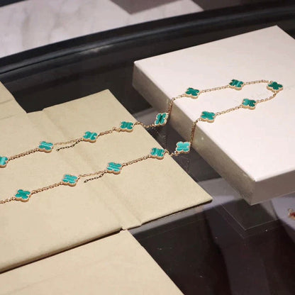 [moco jewelrys]CLOVER 20 MOTIFS MALACHITE GOLD