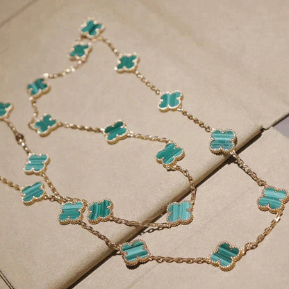 [moco jewelrys]CLOVER 20 MOTIFS MALACHITE GOLD