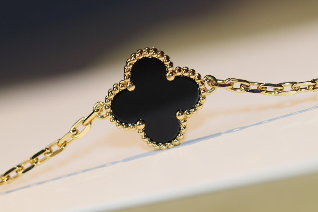 [moco jewelrys]CLOVER 20 MOTIFS ONYX ROSE GOLD