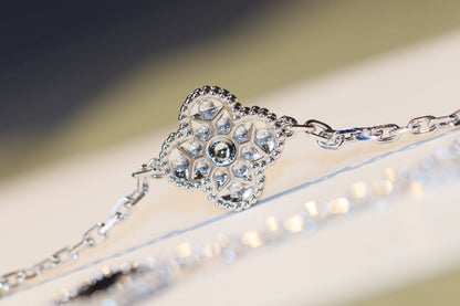 [moco jewelrys]CLOVER 20 MOTIFS ONYX DIAMOND SILVER