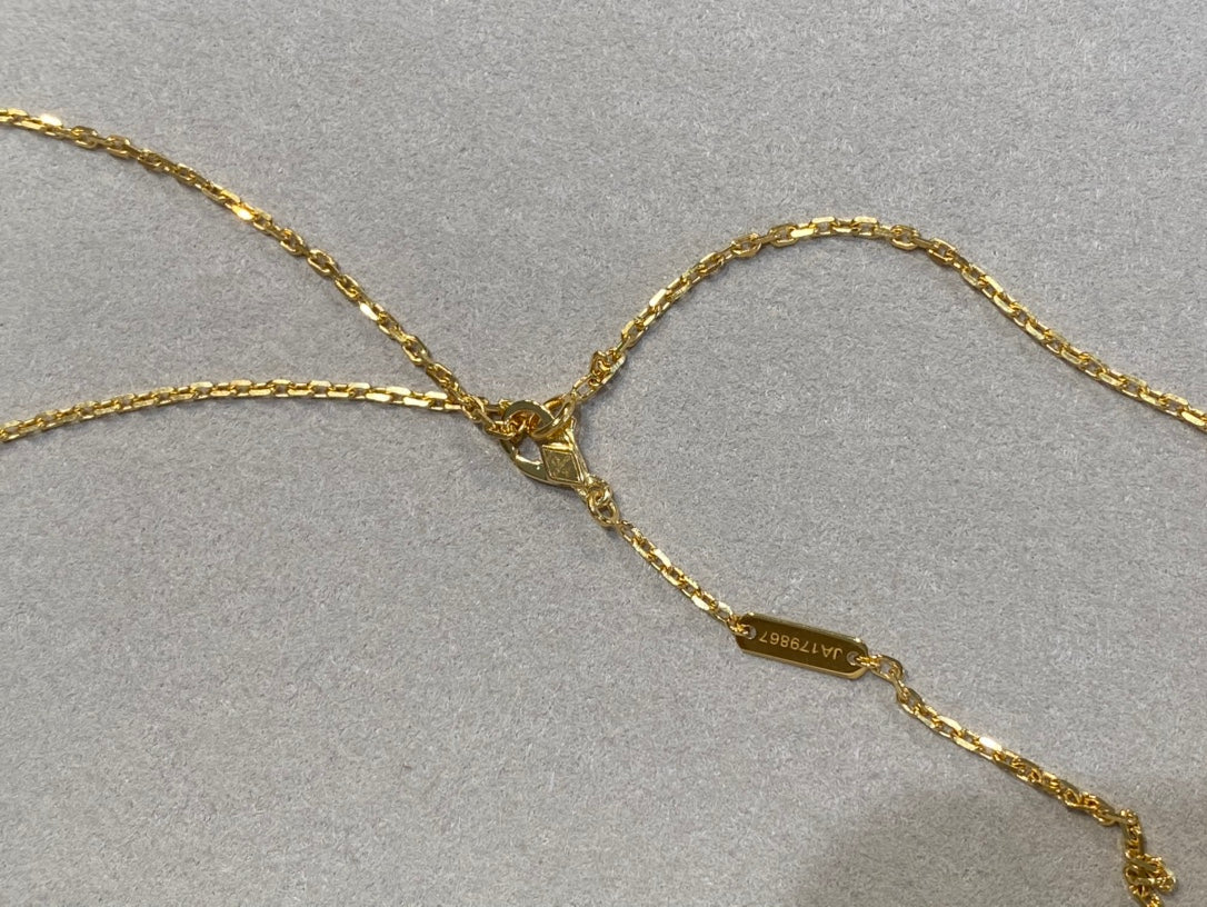 [moco jewelrys]CLOVER 25MM NECKLACE GOLD CARNELIAN
