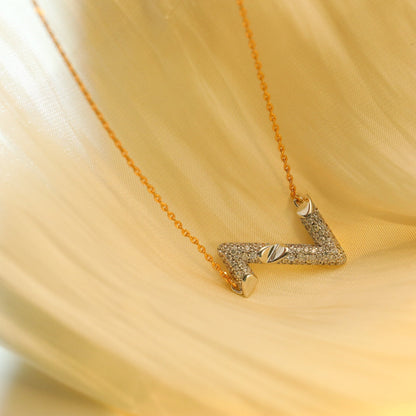 [moco jewelrys]VOLT SILVER DIAMOND PEDANT NECKLACE