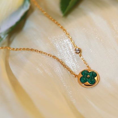 [moco jewelrys]SUN PEDANT PINK GOLD 1 DIAMOND NECKLACE
