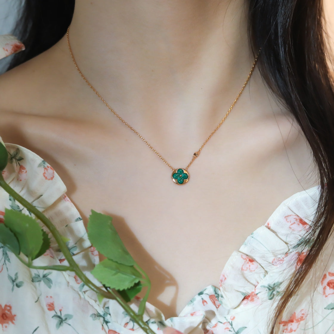 [moco jewelrys]SUN PEDANT PINK GOLD 1 DIAMOND NECKLACE