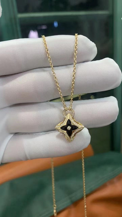 [moco jewelrys]STAR PEDANT PINK GOLD DIAMOND NECKLACE