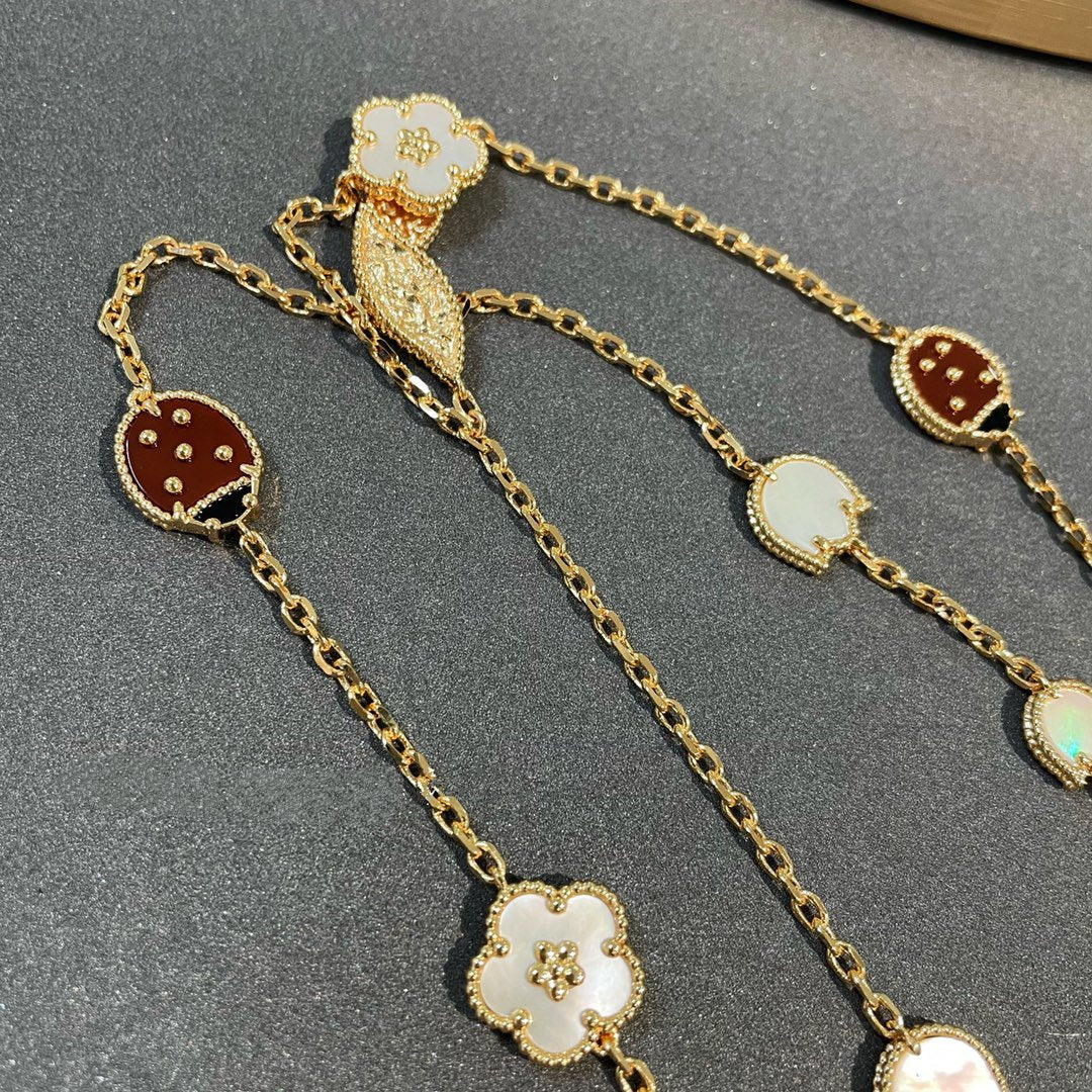 [moco jewelrys]LUCKY SPRING 15 MOTIFS GOLD NECKLACE