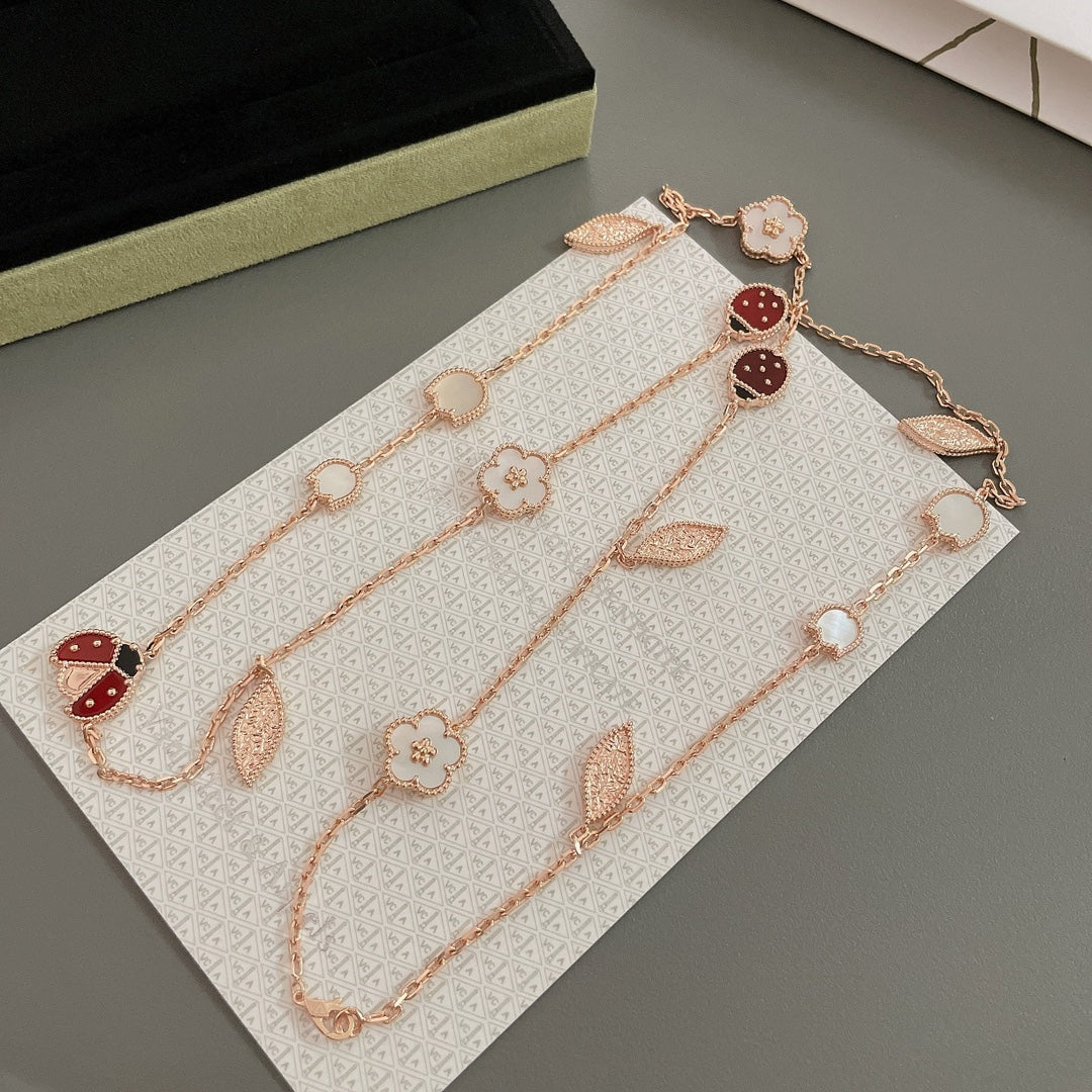[moco jewelrys]LUCKY SPRING 15 MOTIFS ROSE GOLD NECKLACE