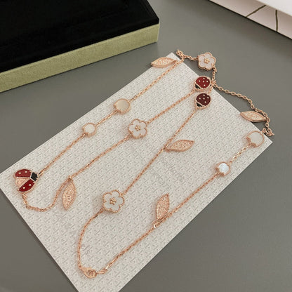 [moco jewelrys]LUCKY SPRING 15 MOTIFS ROSE GOLD NECKLACE