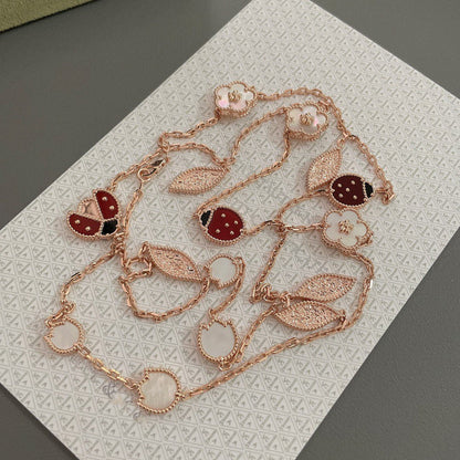[moco jewelrys]LUCKY SPRING 15 MOTIFS ROSE GOLD NECKLACE