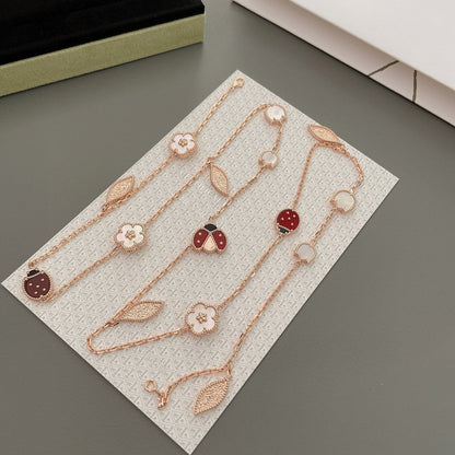 [moco jewelrys]LUCKY SPRING 15 MOTIFS ROSE GOLD NECKLACE