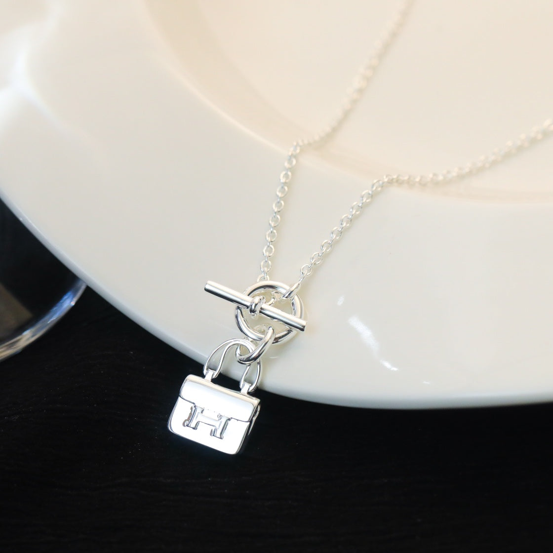 [moco jewelrys]POP H ANHÄNGER SILBERNE HALSKETTE