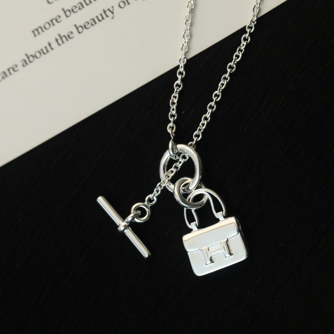 [moco jewelrys]POP H ANHÄNGER SILBERNE HALSKETTE