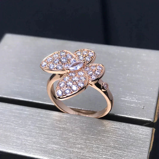 [moco jewelrys]BUTTERFLY PINK GOLD DIAMOND RING