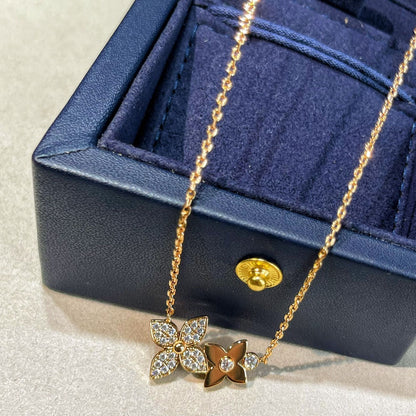 [moco jewelrys]STAR BLOSSOM NECKLACE PINK GOLD DIAMONDS