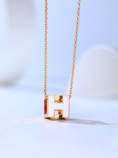 [moco jewelrys]H CAGE PINK GOLD NECKLACE