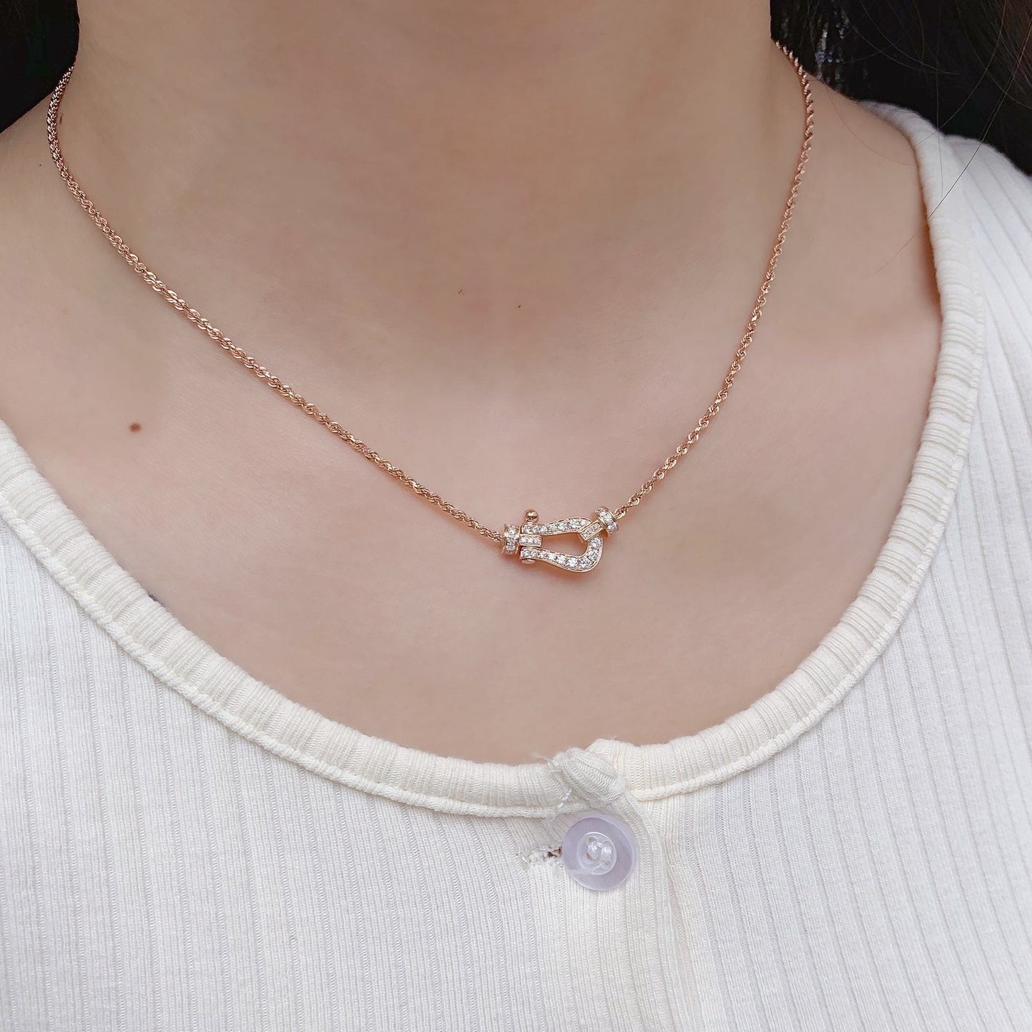 [moco jewelrys]FORCE 10 ROSÉGOLD DIAMANT HALSKETTE