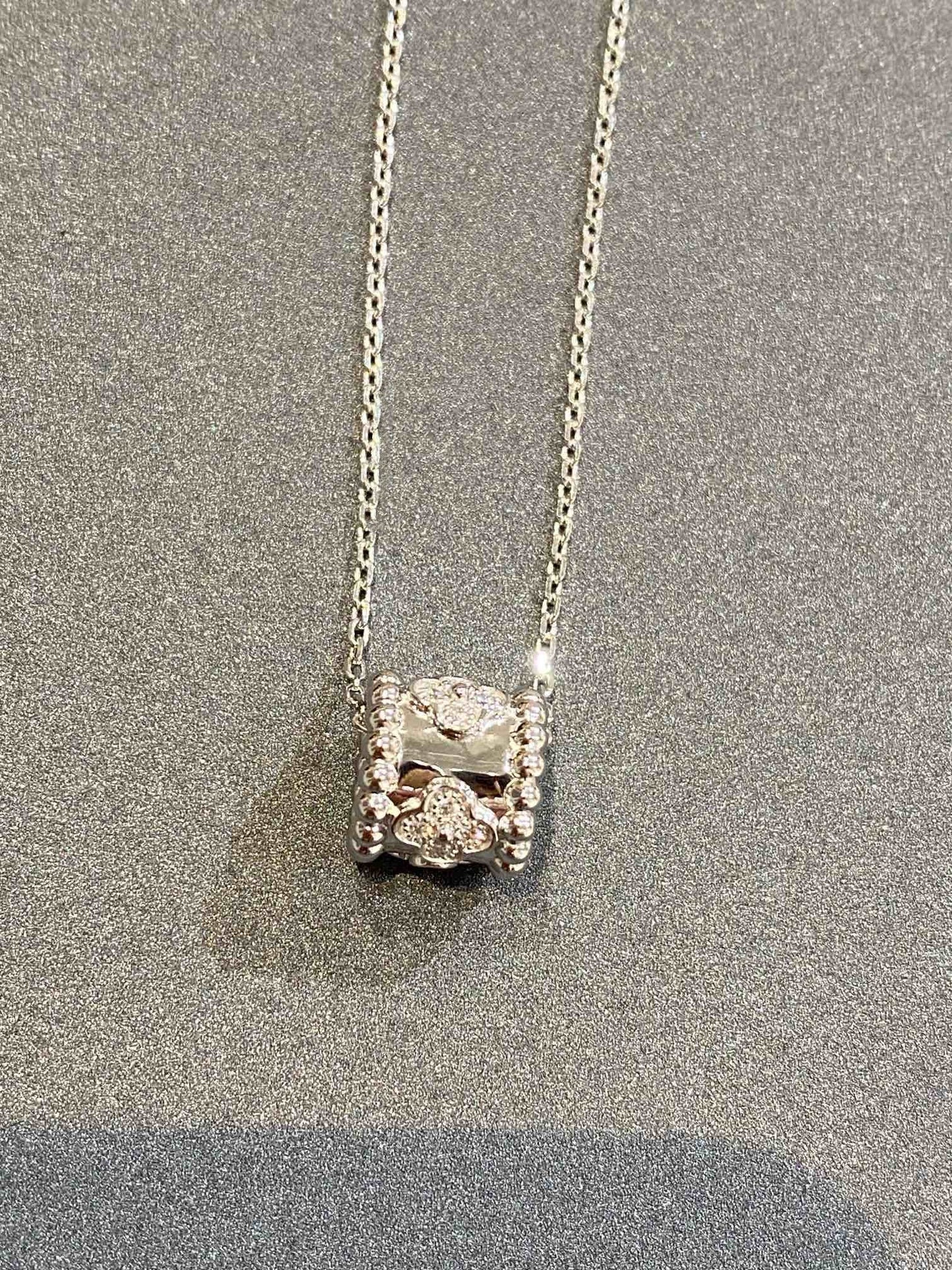 [moco jewelrys]PERLEE PEDANT SIVLER DIAMOND NECKLACE