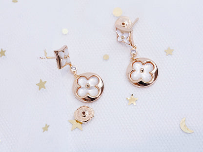¡®Moco¡¯STAR AND SUN PINK GOLD MOP DROP EARRINGS