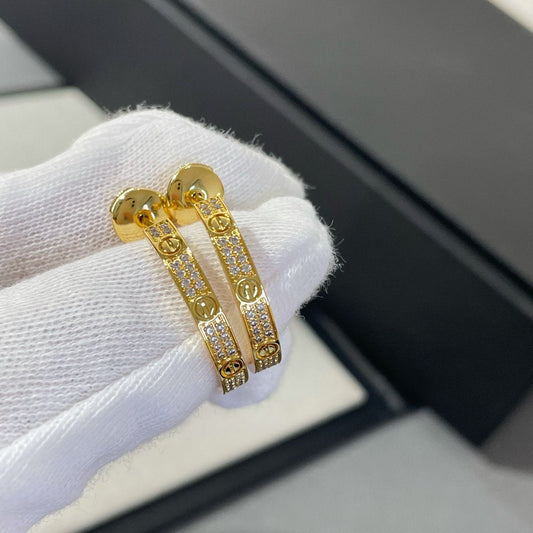 [moco jewelrys]LIEBES DIAMANT GOLD CREOLEN