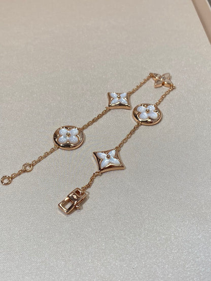 ¡®Moco¡¯STAR AND SUN 5 MOTIF MOP PINK GOLD BRACELET