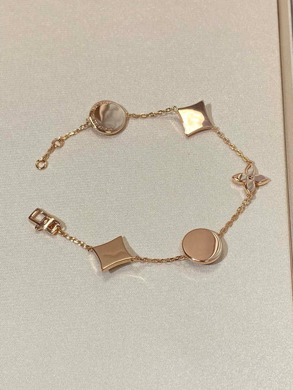 ¡®Moco¡¯STAR AND SUN 5 MOTIF MOP PINK GOLD BRACELET