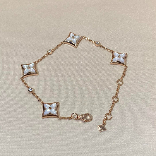 [moco jewelrys]STAR 4 MOTIV PERLMUTT DIAMANT ROSÉGOLD ARMREIF