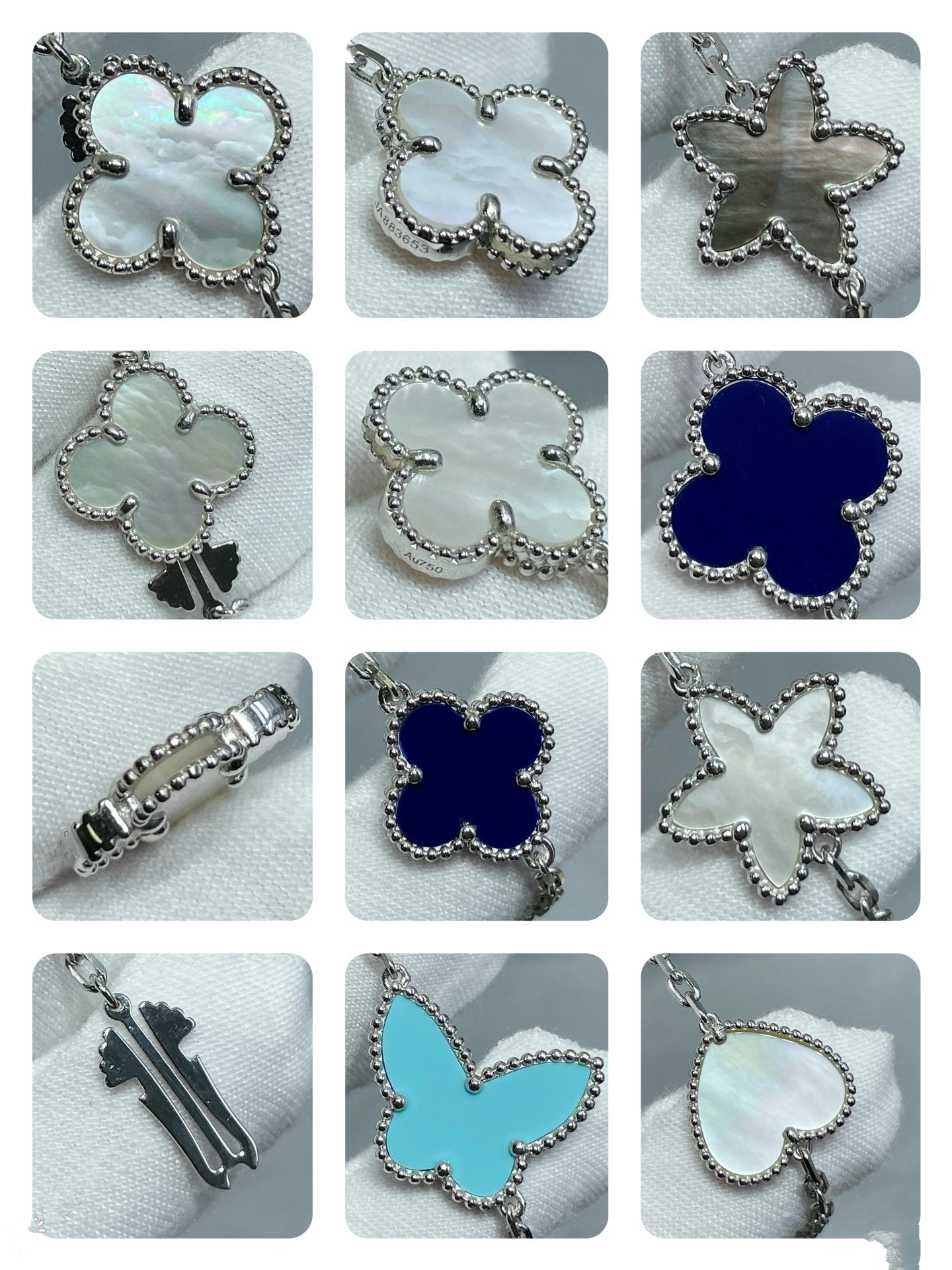 [moco jewelrys]LUCKY CLOVER SILVER 11 MOTIF NECKLACE