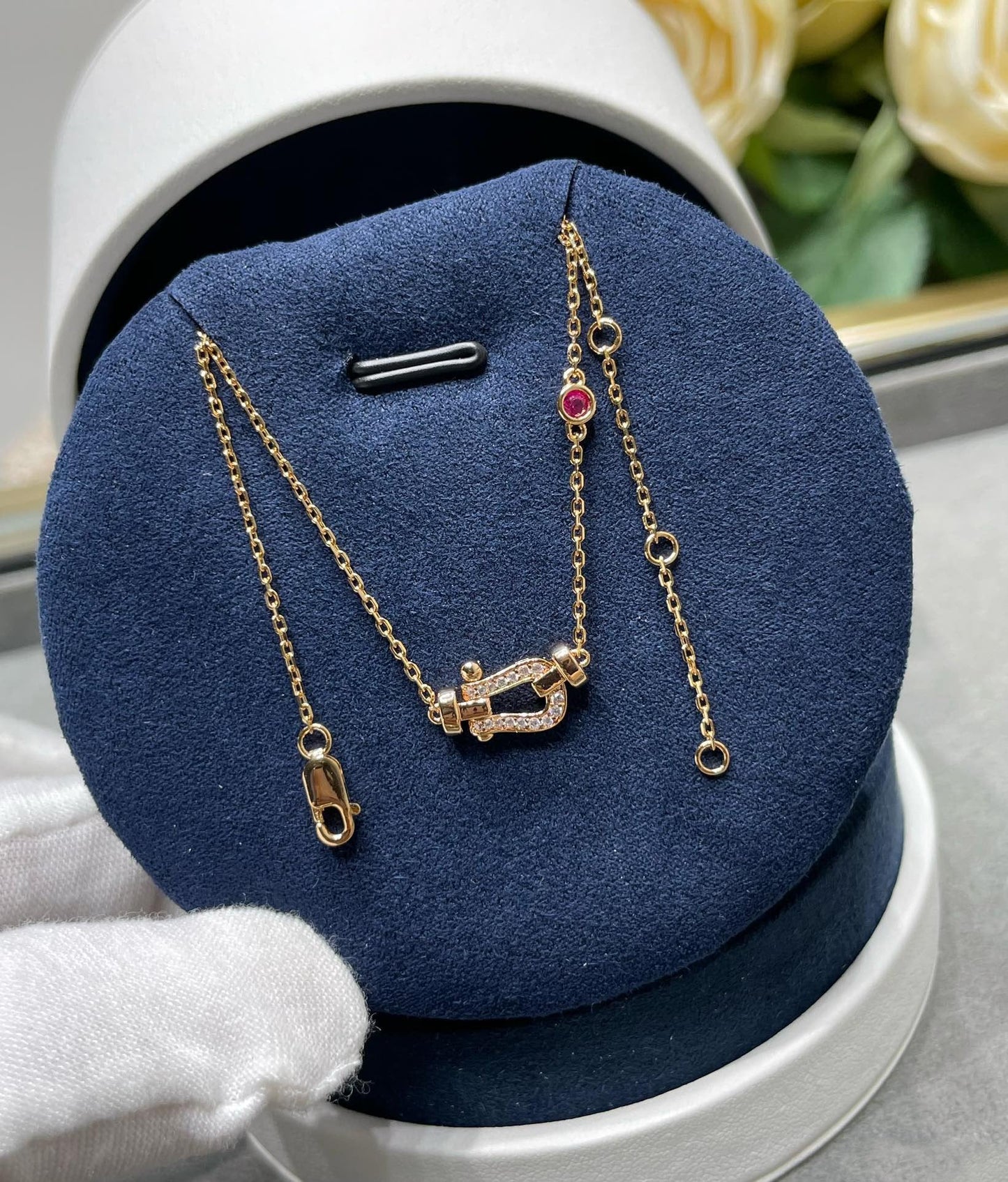 [moco jewelrys]FORCE 10 DIAMANT ROSÉGOLD HALSKEТTE
